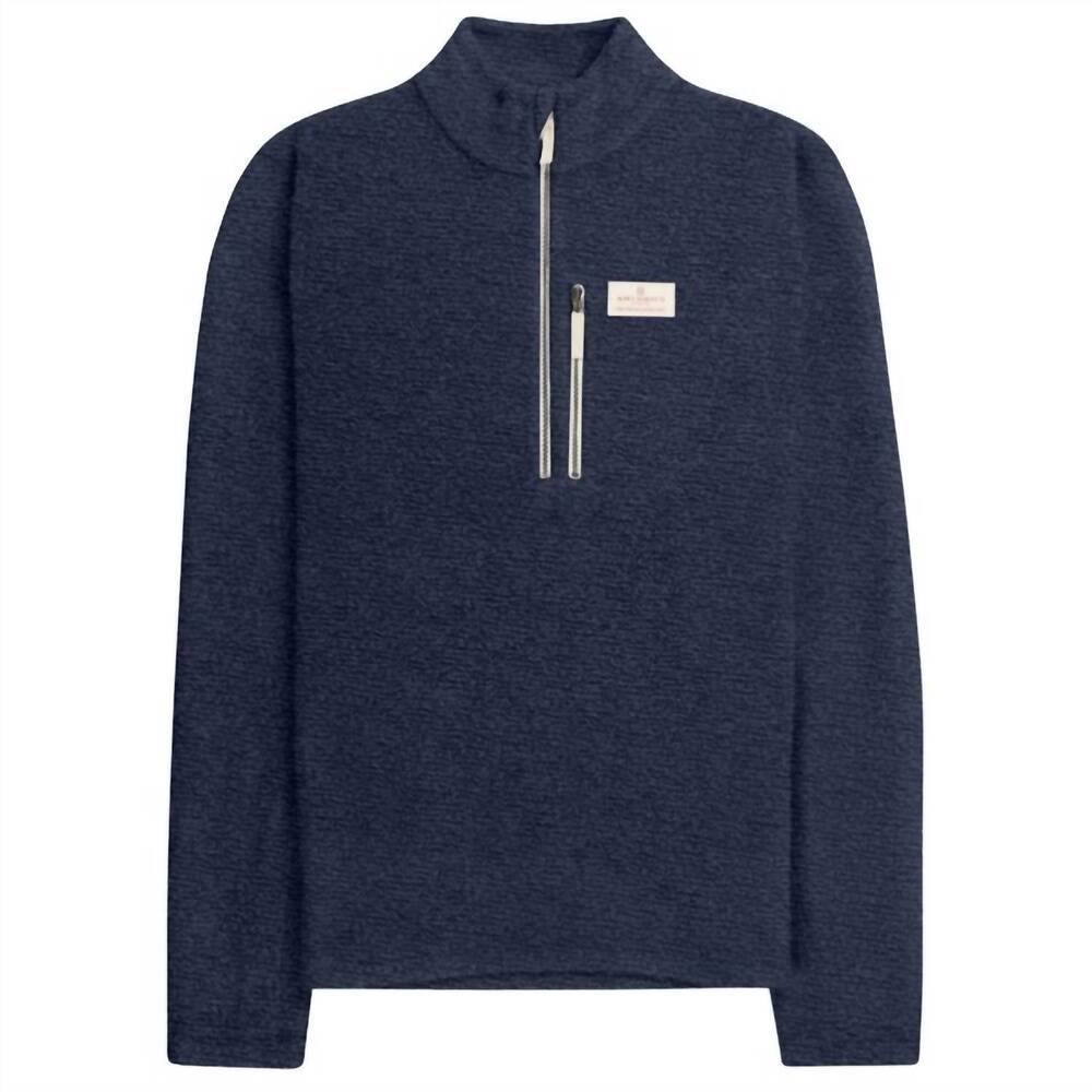 NEW AMUNDSEN men's hut half zip sweater in faded navy